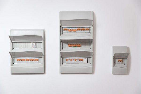 electrical panel with electric protective devices
