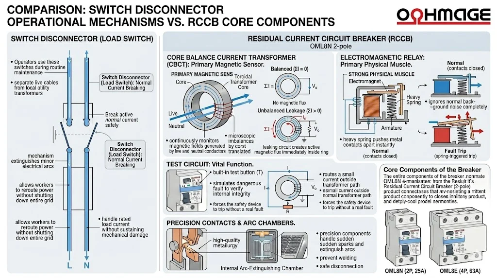 Components of Residual Current Circuit Breaker
